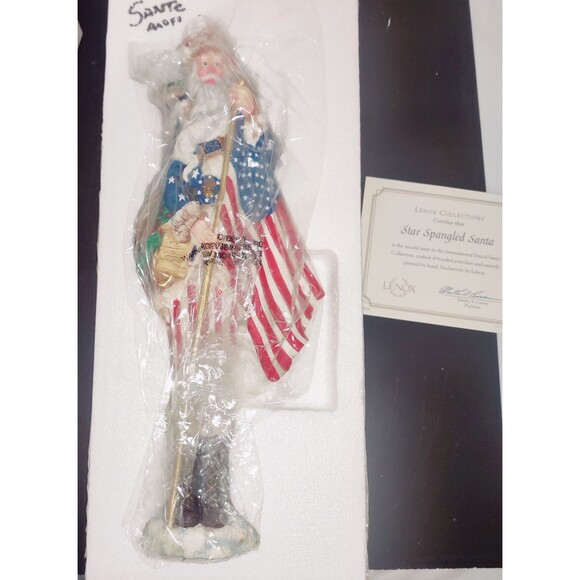 Lenox 2002 Pencil Santa Star Spangled Santa Patriotic Uncle Sam American Flag - Picture 7 of 14